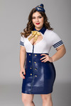 КОСТЮМ СТЮАРДЕССЫ CANDY GIRL DEVON (ПЛАТЬЕ, ГОЛОВНОЙ УБОР) СИНИЙ, 2XL