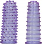 LUSTFINGERS SOFT + BUMPY PURPLE Насадки на пальцы и на мини вибратор