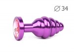 Втулка анальная VIOLET PLUG MEDIUM (фиолетовая), L 80 мм D 34 мм, вес 90г, цвет кристалла розовый