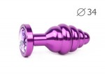 Втулка анальная VIOLET PLUG MEDIUM (фиолетовая), L 80 мм D 34 мм, вес 90г, цвет кристалла фиолетовый