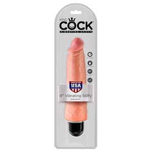  Телесный вибратор-реалистик 8" Vibrating Stiffy-24,8 см