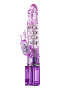 ВИБРАТОР С КЛИТОРАЛЬНЫМ СТИМУЛЯТОРОМ TOYFA A-TOYS HIGH-TECH FANTASY, TPE, ФИОЛЕТОВЫЙ, 26,5 СМ