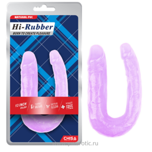 Двухголовый фаллоимитатор гелевый hi-rubber CN-711937861 Purple
