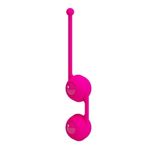 Шарики вагинальные "PRETTY LOVE Kegel Tighten Up lll", с силиконовой нитью ярко-розовые , BI-014493