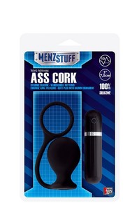  Menzstuff/ Вибровтулка анальная 7,5 см черная MENZSTUFF ASS CORK WIDE BLACK