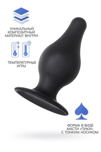 АНАЛЬНАЯ ВТУЛКА EROTIST SPADE L, САЙЛЕКСПАН, ЧЁРНЫЙ, 11 СМ