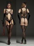 Боди-комбинезон сетка S/L,черный , AL02