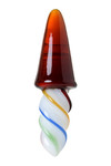 ДВУСТОРОННИЙ ФАЛЛОИМИТАТОР SEXUS GLASS, СТЕКЛО, ЯНТАРНО-РАЗНОЦВЕТНЫЙ, 16 СМ