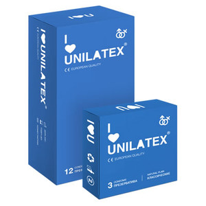 ПРЕЗЕРВАТИВЫ UNILATEX "NATURAL PLAIN" классические, 12 шт., арт. 3013