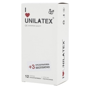ПРЕЗЕРВАТИВЫ UNILATEX "ULTRA THIN" ультратонкие, 12 шт., арт. 3015