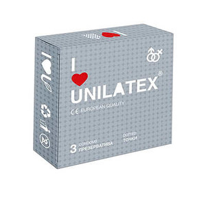 ПРЕЗЕРВАТИВЫ UNILATEX "DOTTED" с точечной поверхностью, 3 шт., арт. 3017