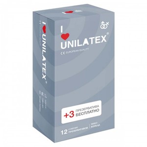 ПРЕЗЕРВАТИВЫ UNILATEX "RIBBED" с рифленой поверхностью, 12 шт., арт. 3021