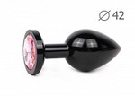BLACK PLUG LARGE (втулка анальная), L 93 мм D 42 мм, вес 170г, цвет кристалла ро
