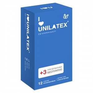 ПРЕЗЕРВАТИВЫ UNILATEX "NATURAL PLAIN" классические, 3 шт., арт. 3002