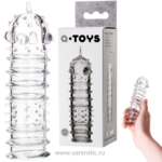 768013 НАСАДКА НА ПЕНИС TOYFA A-TOYS, TPR, ПРОЗРАЧНАЯ, 15,3 СМ