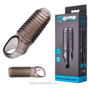 Насадка ToyFa XLover, для увеличения размера,TPE, черная прозрачная, 11 см