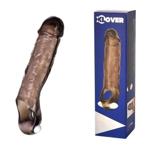 Насадка ToyFa XLover, для увеличения размера с вибрацией,TPE, черная прозрачная, 15,5 см
