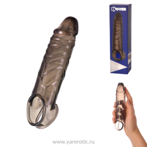 Насадка ToyFa XLover, для увеличения размера,TPE, черная прозрачная, 15,5 см