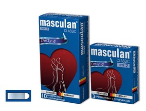 ПРЕЗЕРВАТИВЫ "MASCULAN 2 CLASSIC" (С ПУПЫРЫШКАМИ) 3 штуки