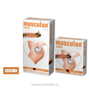 ПРЕЗЕРВАТИВЫ "MASCULAN 3 ULTRA" (ПРОДЛЕВАЮЩИЙ ЭФФЕКТ) 3 штуки