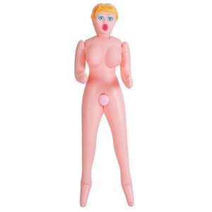 Кукла надувная Olivia, блондинка, TOYFA Dolls-X Passion, с тремя отверситями, кибер вставка: вагина-